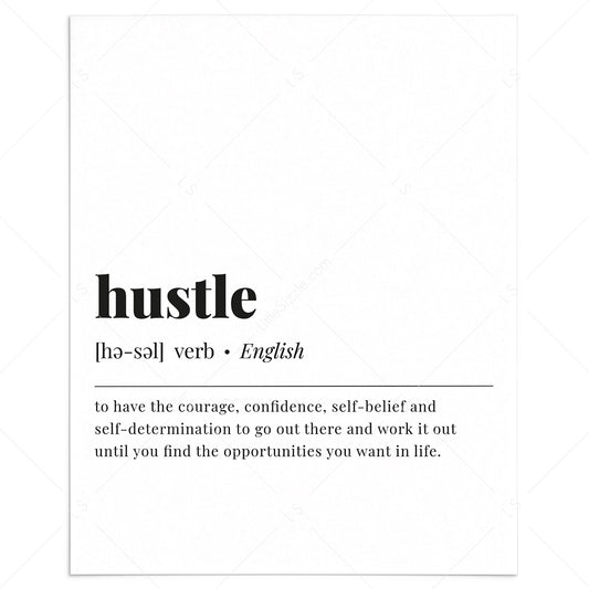 Hustle Definition Print Instant Download by LittleSizzle