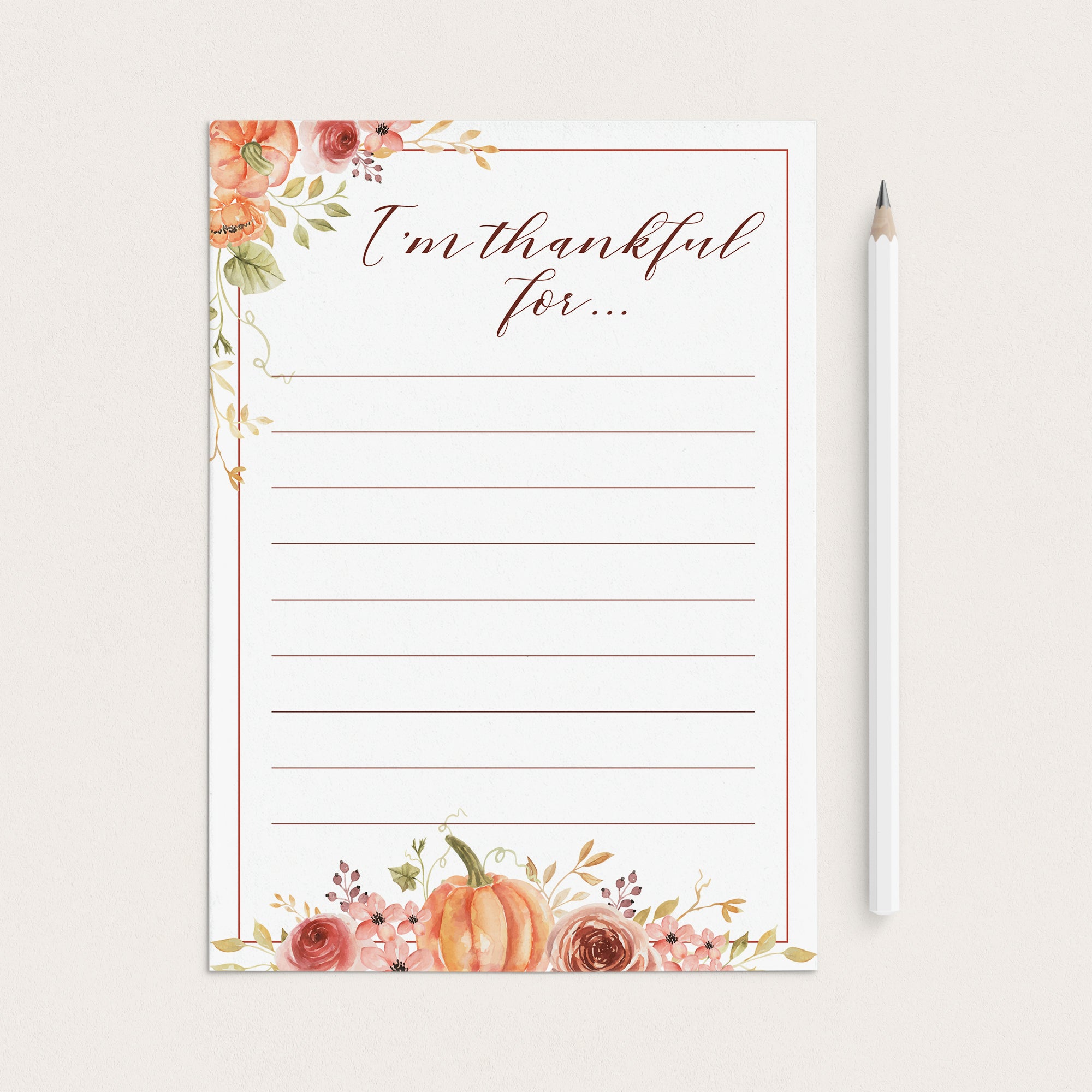I Am Thankful For Cards Printable Thanksgiving Decor by LittleSizzle