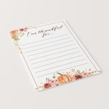 I Am Thankful For Cards Printable Thanksgiving Decor