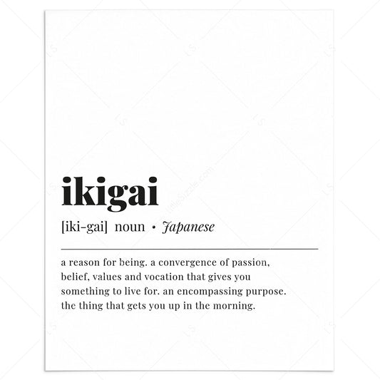Ikigai Definition Print Instant Download by LittleSizzle
