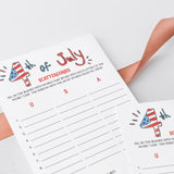 4th of July Scattergories Printable