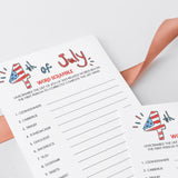 4th of July Game for Kids Word Scramble Printable