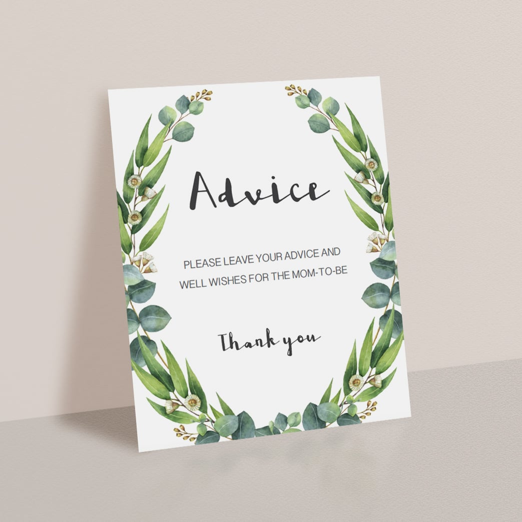 Advice for the mom to be baby shower activity station by LittleSizzle