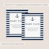 Baby Face Game for Boy Baby Shower