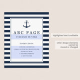 ABC Page baby shower instructions sign by LittleSizzle