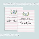 Addressee Sign for Baby Shower Printable Pink and White
