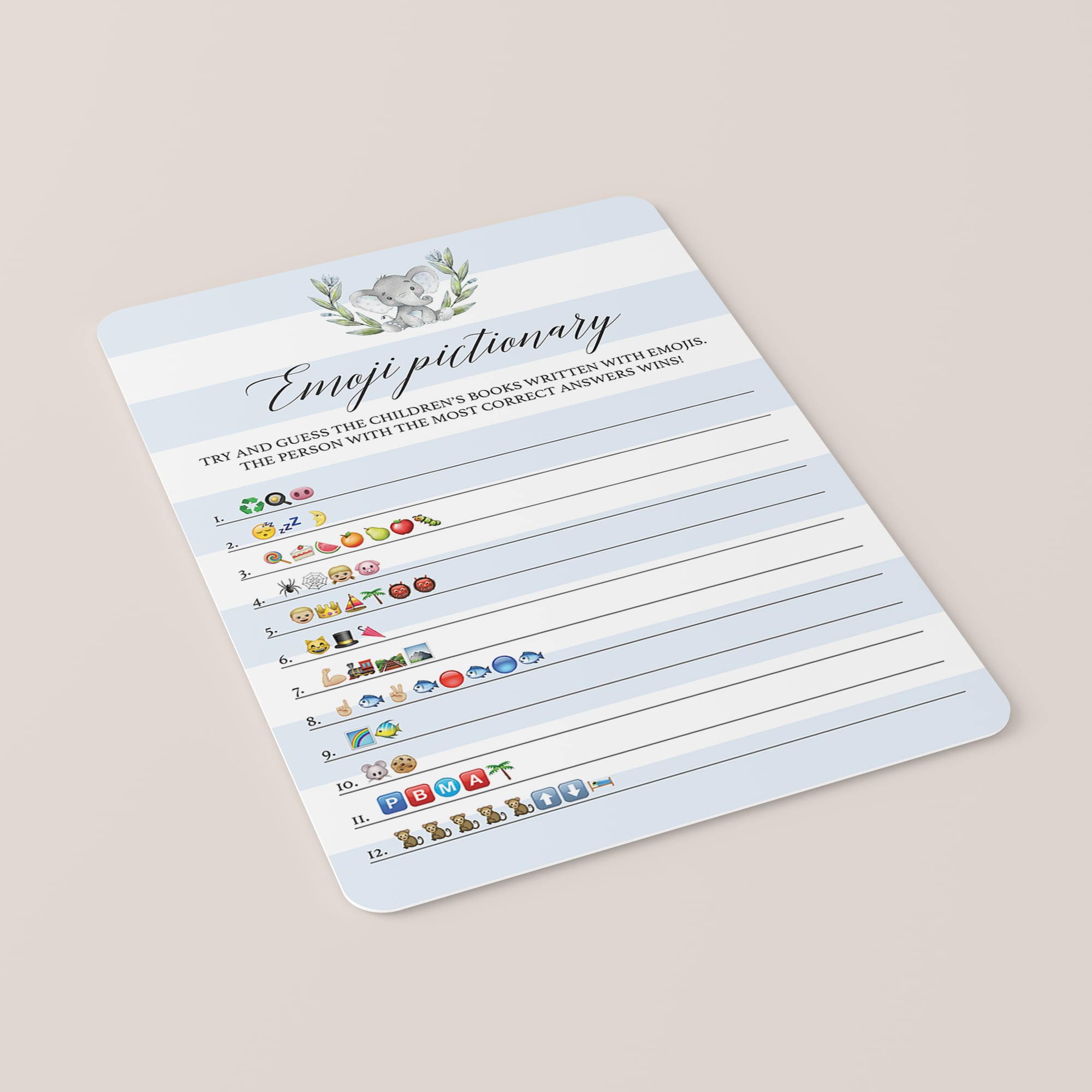 Elephant boy baby shower games by LittleSizzle