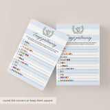 Elephant Baby Shower Emoji Pictionary Game Printable