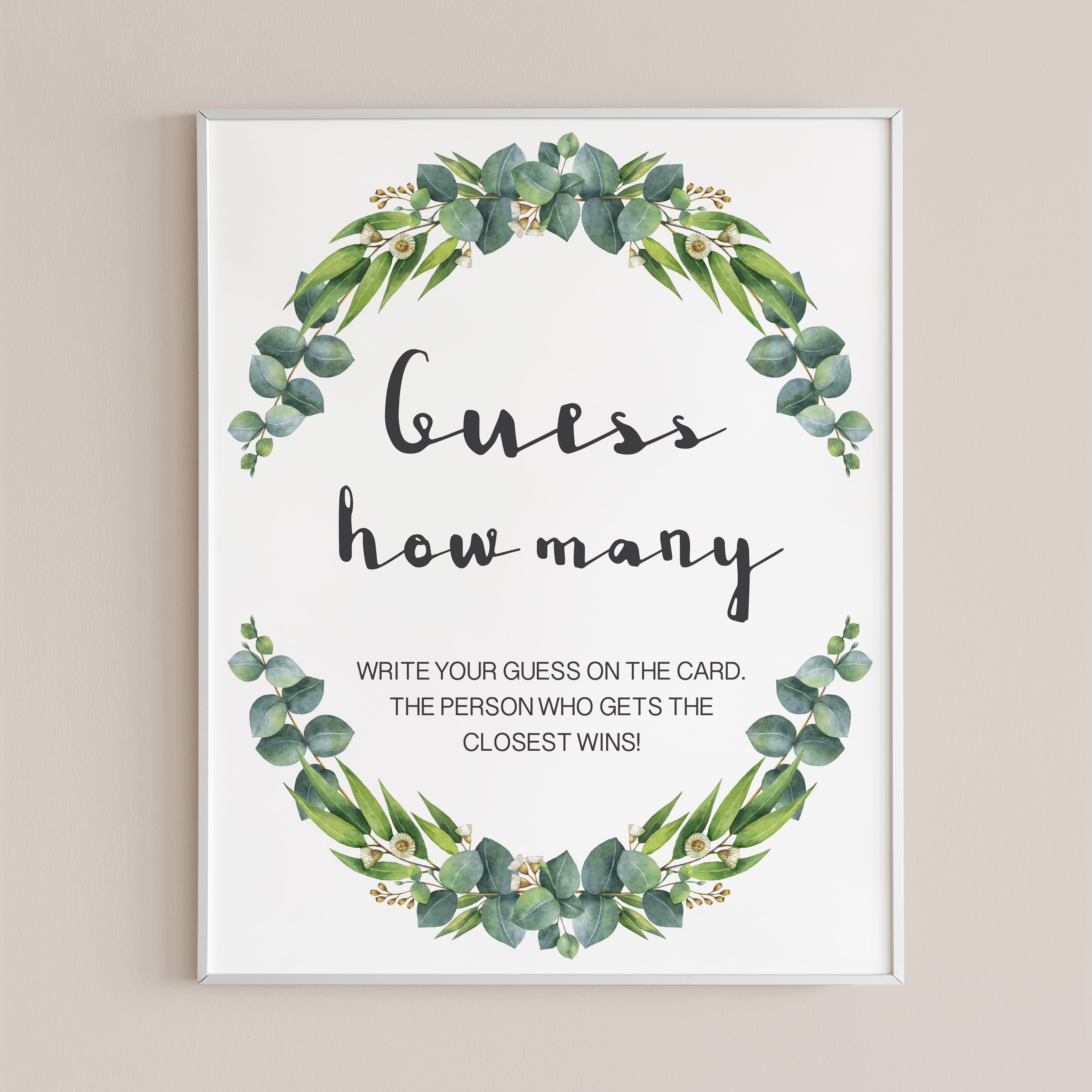 Guess how many game cards for botanical baby shower by LittleSizzle