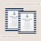 Dont say baby shower game printable by LittleSizzle
