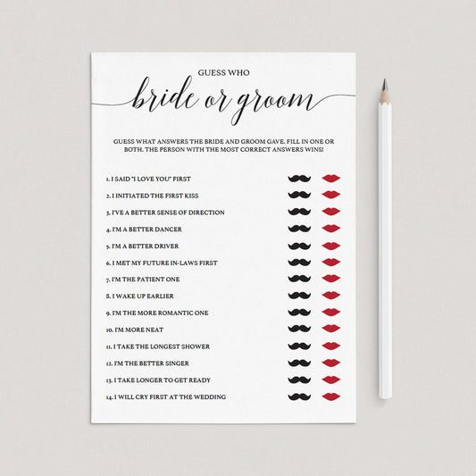 Modern bridal shower games bride or groom by LittleSizzle