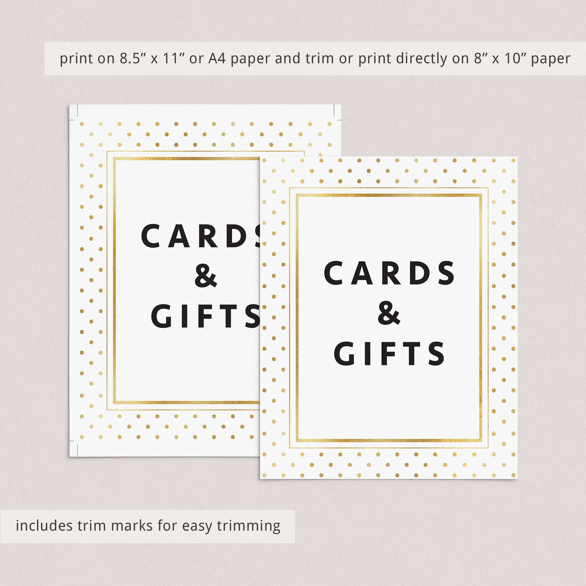 Gold glitter shower decor cards and gifts sign by LittleSizzle
