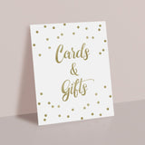 Printable Gold Party Decor Cards and Gifts Sign