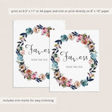 Flower wreath shower decor favors sign pink and purple by LittleSizzle