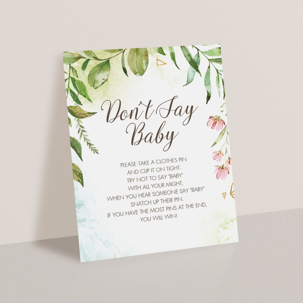 Funny shower games with green leaves instant download by LittleSizzle