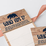 Rustic Baby Shower Ice Breaker Game Who Am I