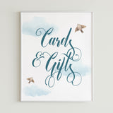 Blue watercolor shower gift sign download by LittleSizzle