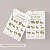 How Long is Each Animal Pregnant Baby Shower Game Printable