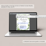 Watercolor green leaf baby shower games instant downloadable files by LittleSizzle