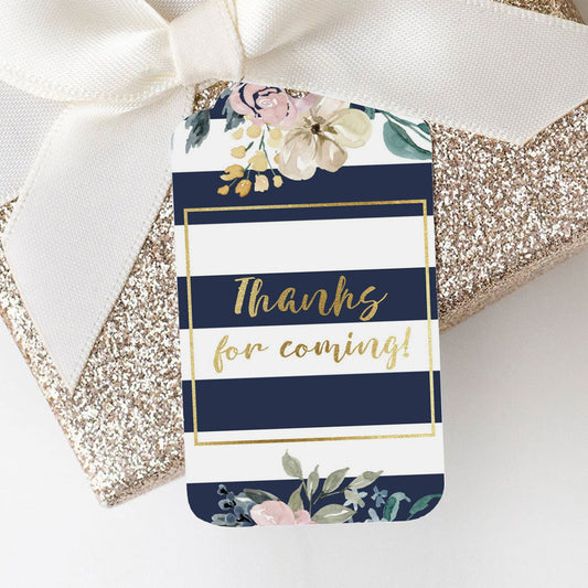 Navy stripes party favor tag printable by LittleSizzle