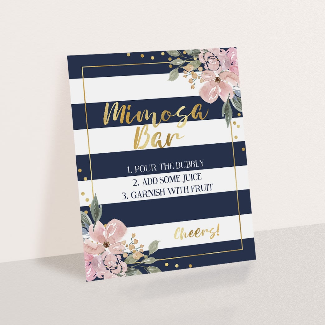 Pink, navy and gold baby shower ideas by LittleSizzle