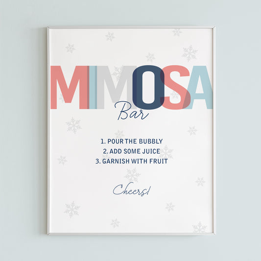 Winter shower mimosa bar table sign printable by LittleSizzle