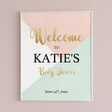 Printable Welcome Sign for Pastel Themed Baby Shower