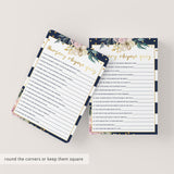 Instant download game for navy baby shower girl by LittleSizzle