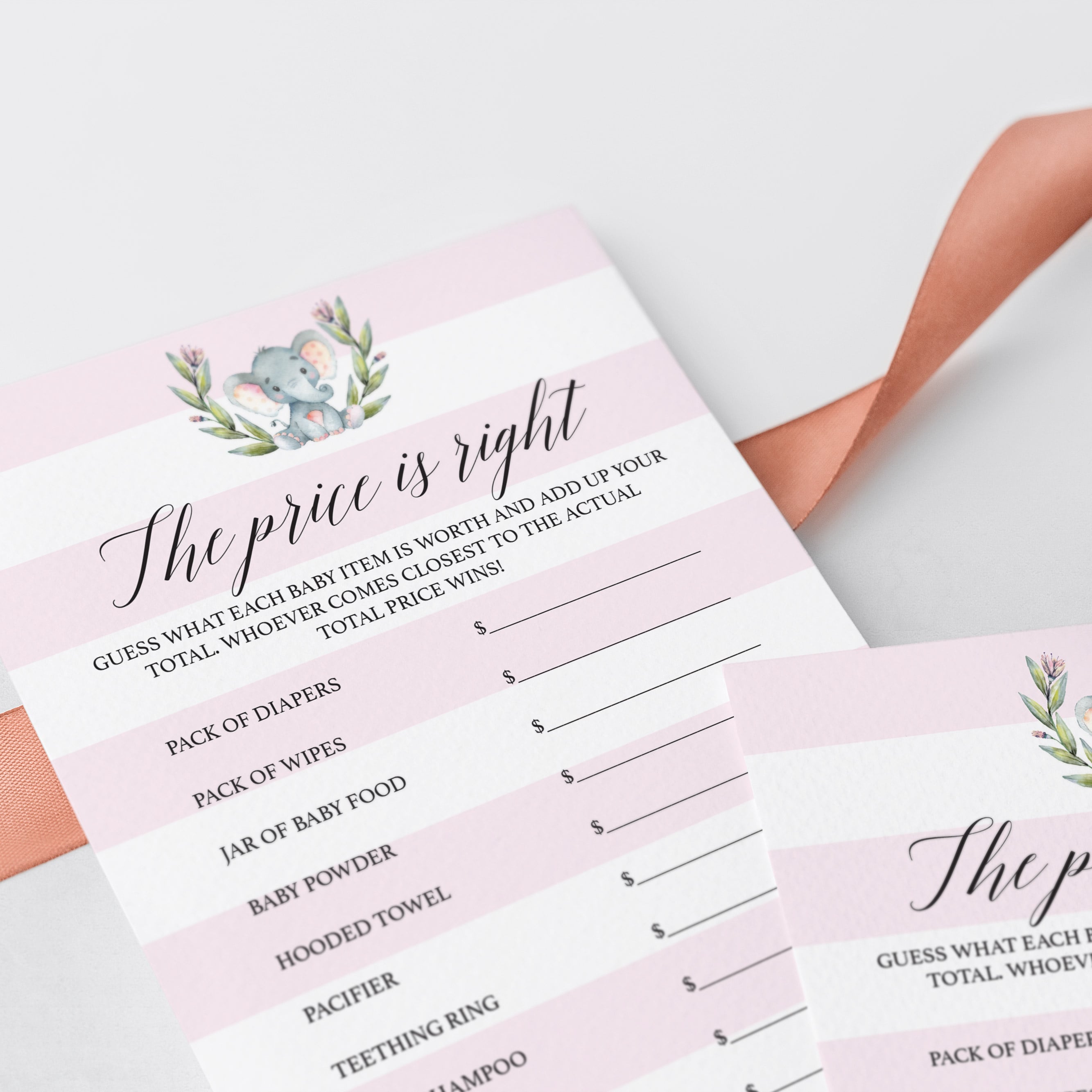 Grey elephant games for girl shower by LittleSizzle