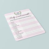 Pink elephant baby shower game for girl by LittleSizzle