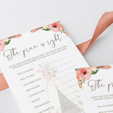 Tribal Baby Shower Games Package with Watercolor Flowers