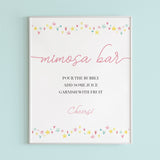Printable mimosa sign for pink shower by LittleSizzle
