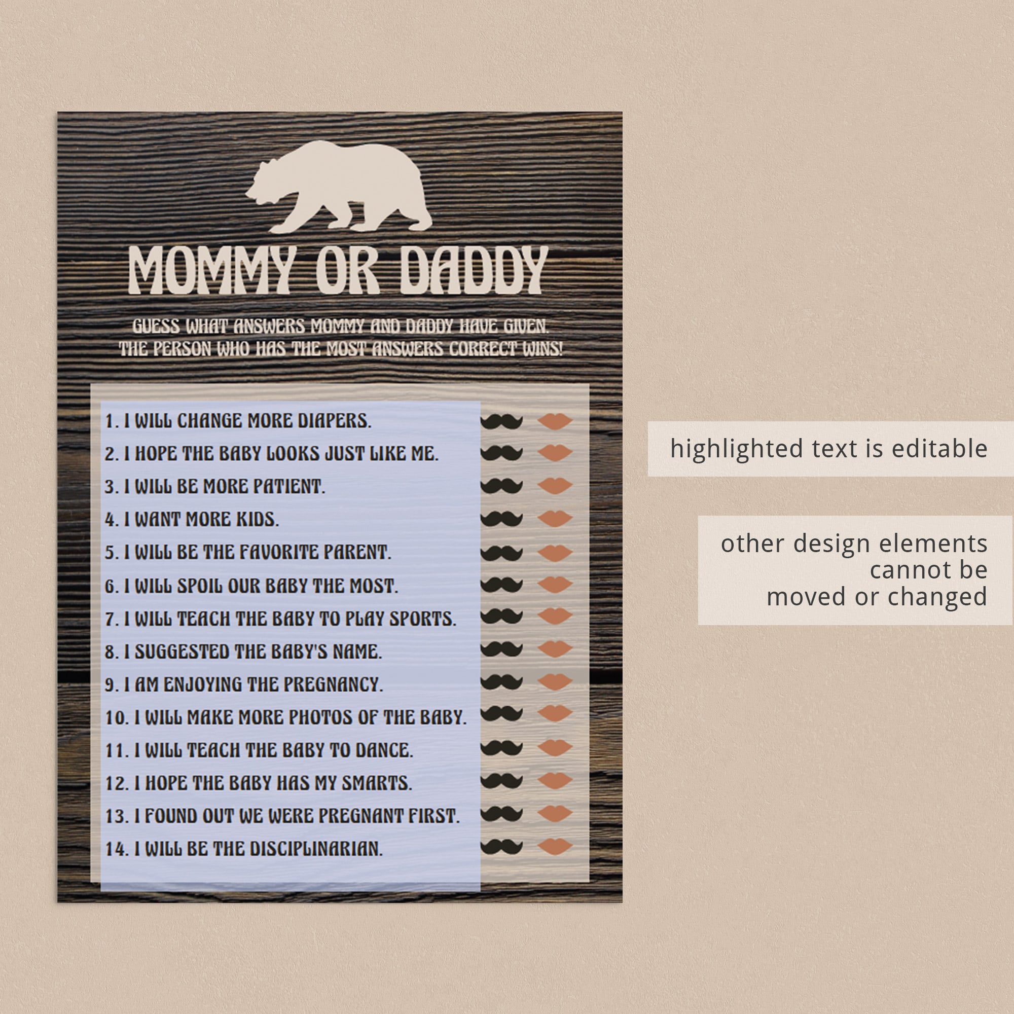 Forest baby shower games and decor printable by LittleSizzle