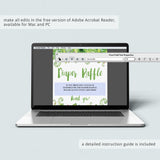 Instant download sign for diaper raffle tickets Hawaiian themed shower by LittleSizzle