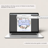 Printable Floral Wreath Welcome Sign for Boho Party
