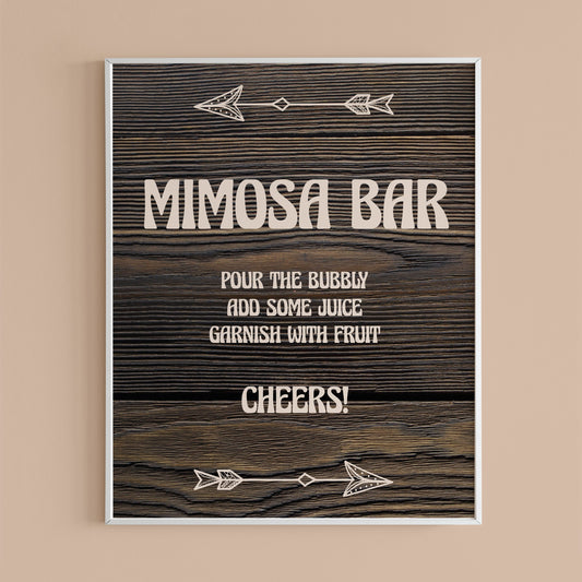 Rustic party decor printable mimosa bar sign by LittleSizzle