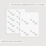 Printable Place Cards with Pink and Green Flowers