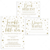 Gold Baby Sprinkle Invitation Set Editable Templates by LittleSizzle