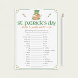 St Patrick's Party Game Irish Slang Match Up Printable by LittleSizzle