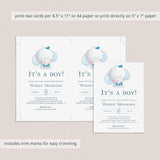 Boy Elephant Baby Shower Invitation Template Download