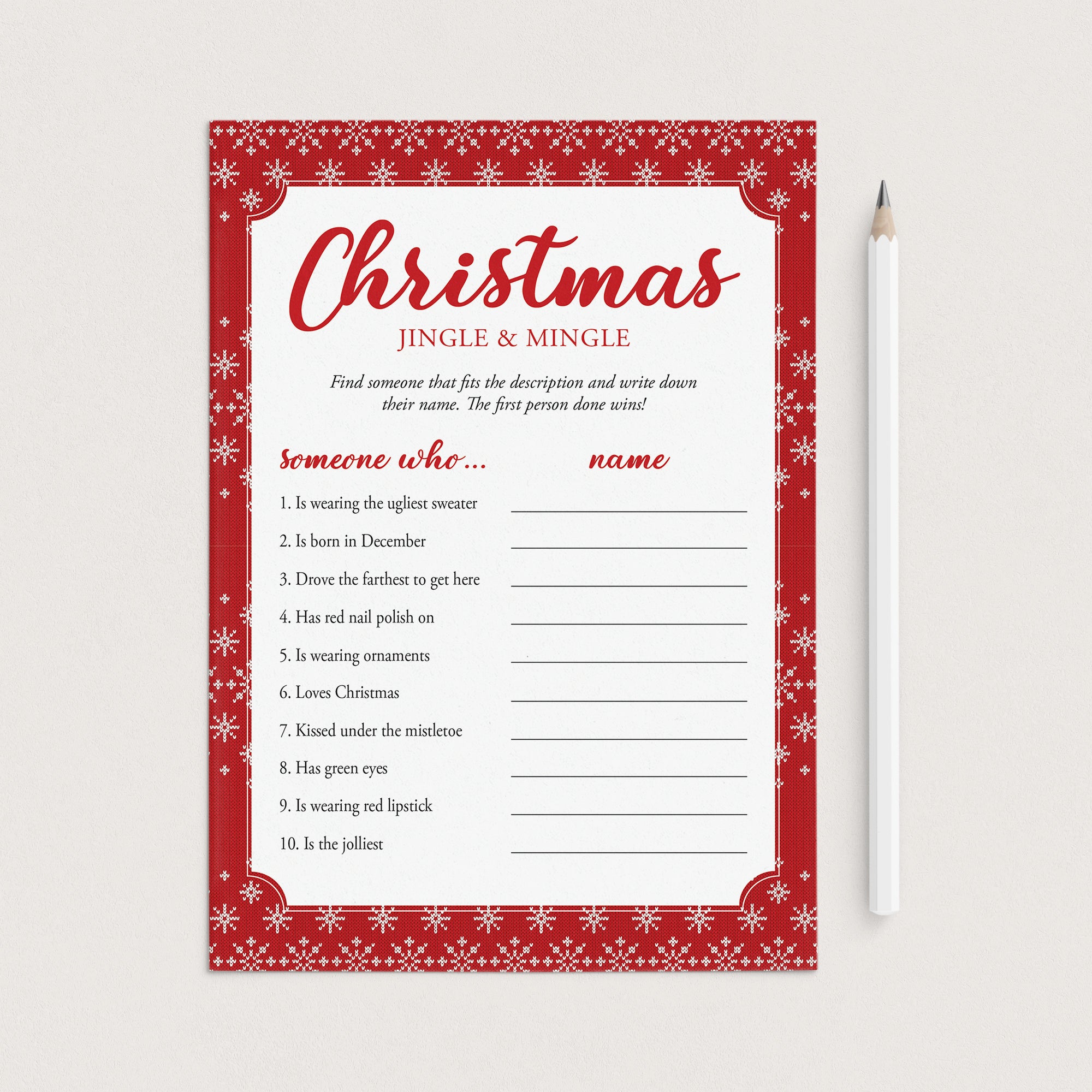 Jingle & Mingle Christmas Party Game Printable by LittleSizzle