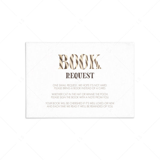 Safari baby shower book request card printable by LittleSizzle
