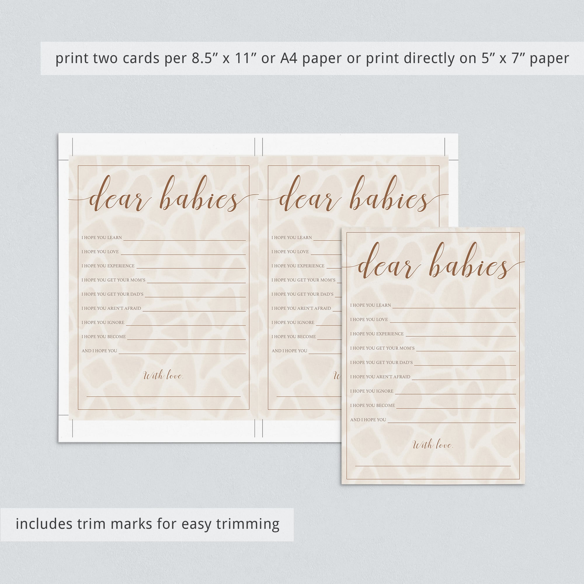 Jungle safari baby shower game for twins by LittleSizzle