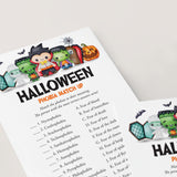 Halloween Phobia Match Up with Answer Key Printable
