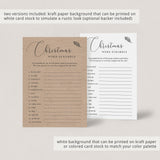 Word Scramble Christmas Game Rustic Kraft Printable
