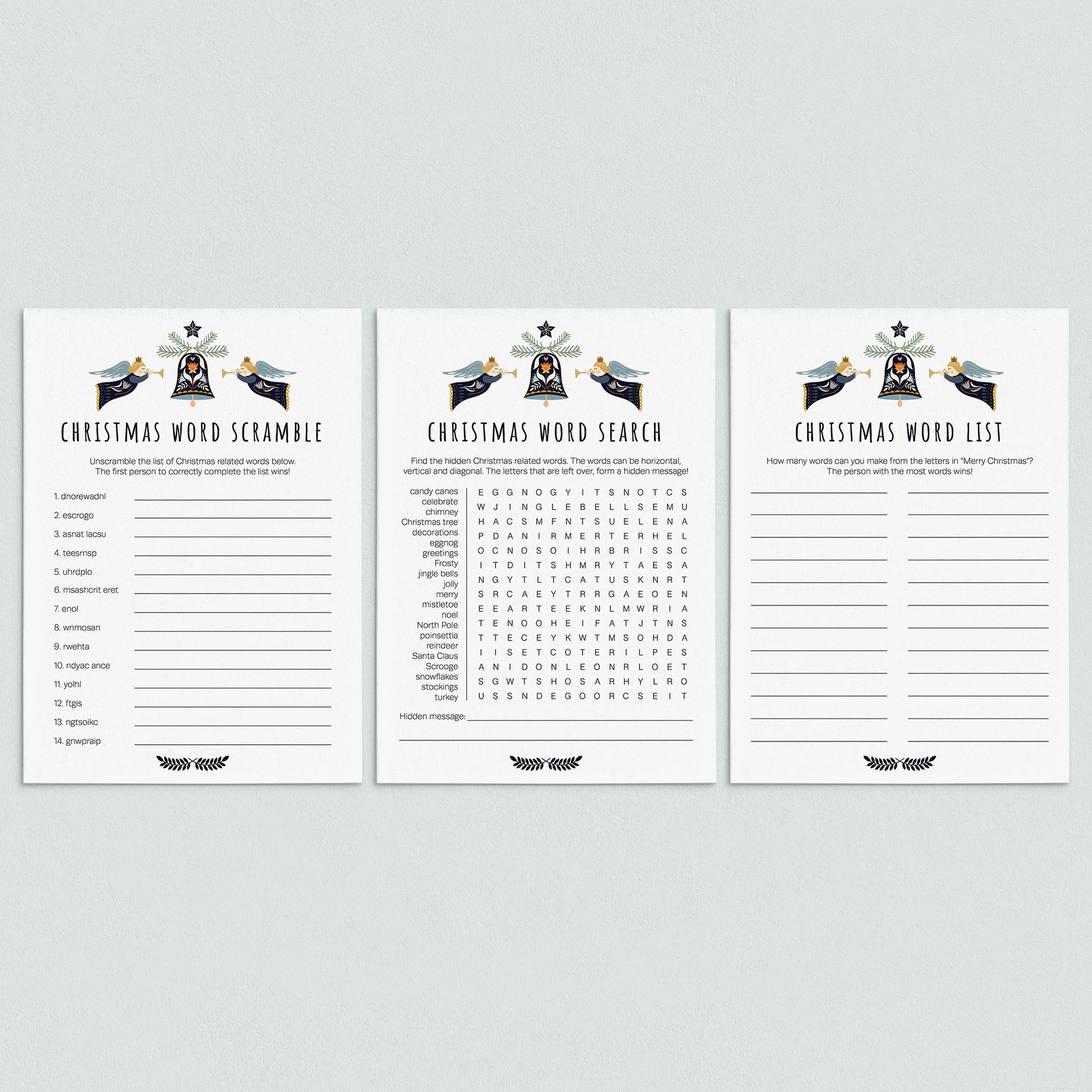 Printable Christmas Games for All Ages by LittleSizzle