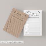 Word Scramble Christmas Game Rustic Kraft Printable