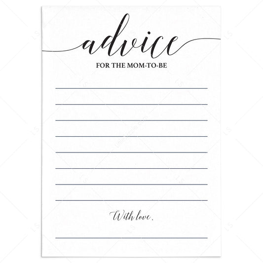 Calligraphy baby shower advice cards by LittleSizzle