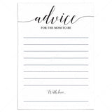 Calligraphy baby shower advice cards by LittleSizzle