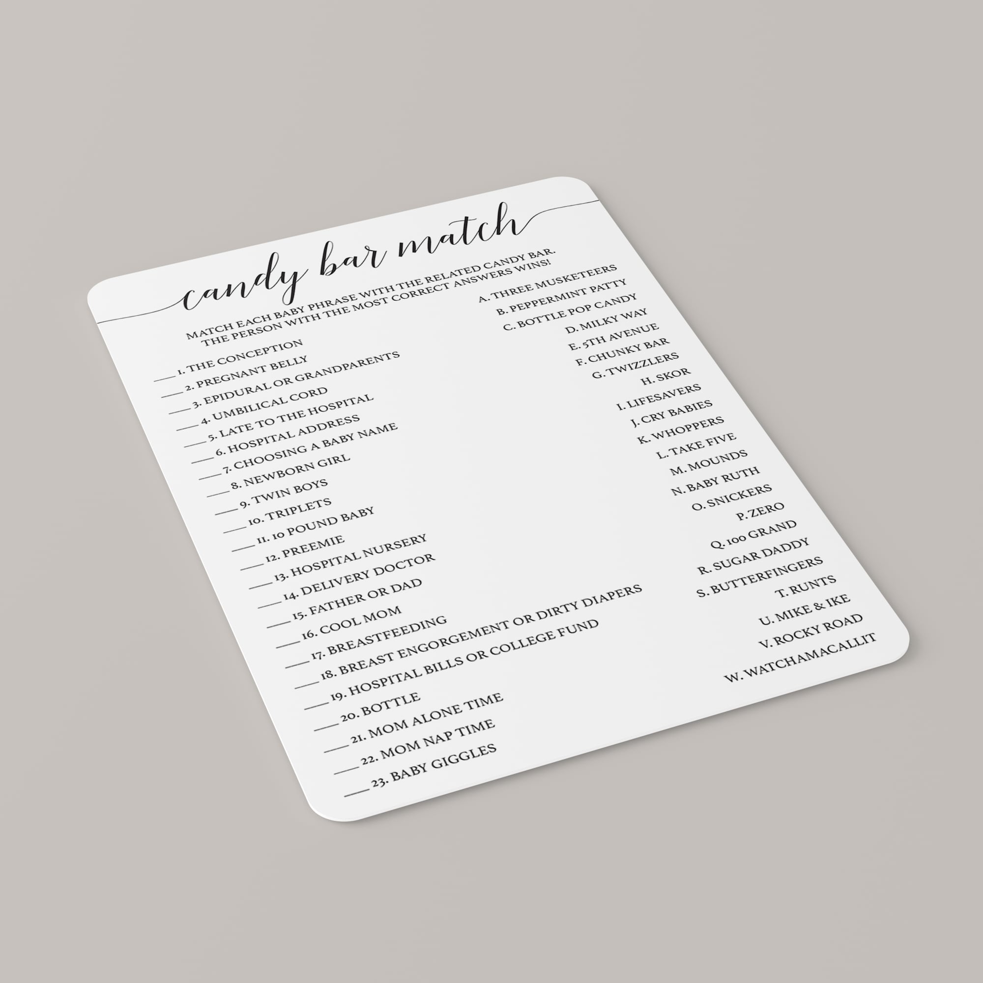 Simple baby shower games download by LittleSizzle